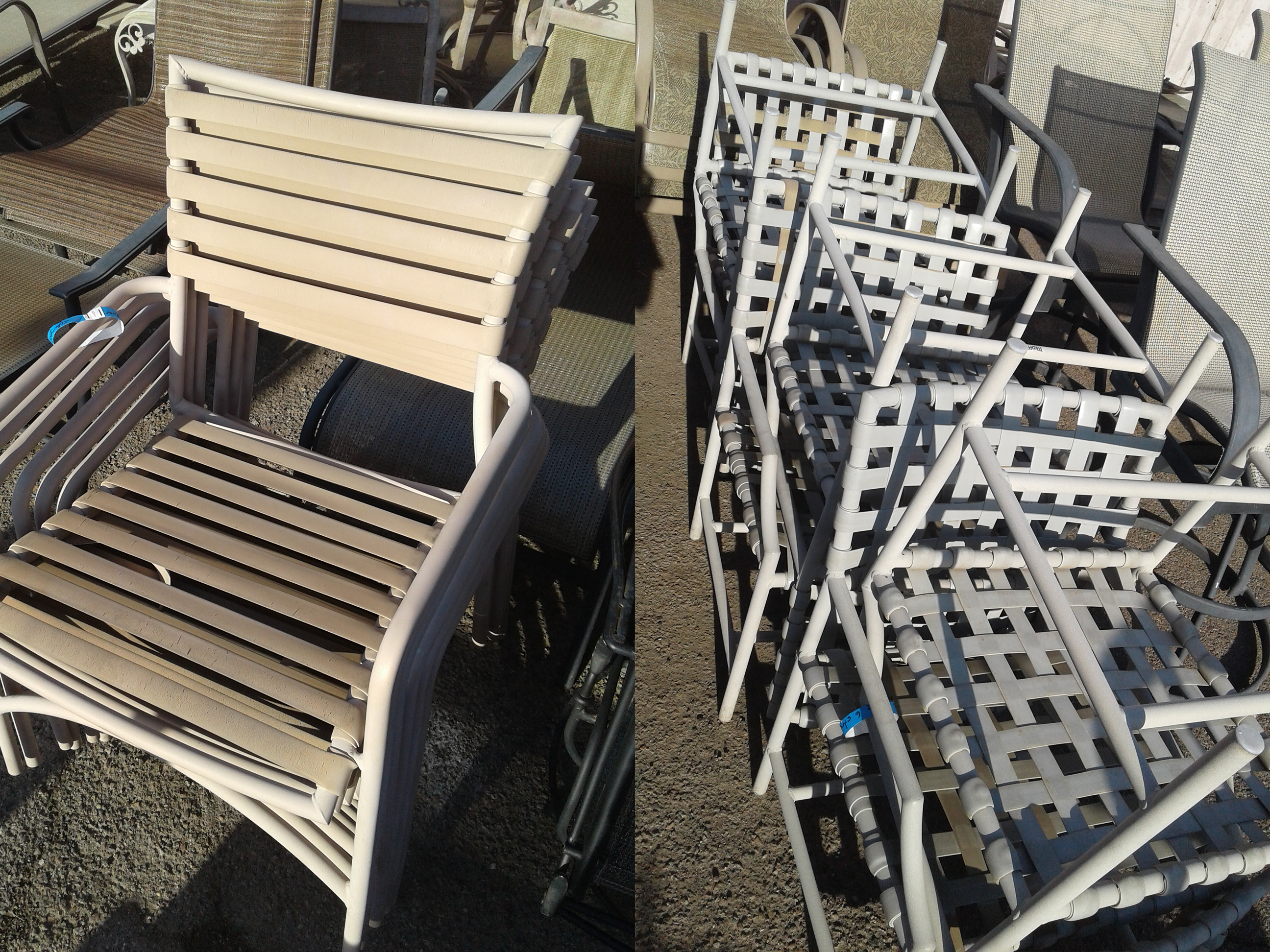 lawn chair vinyl strap damage types comparison cracked stretched broken