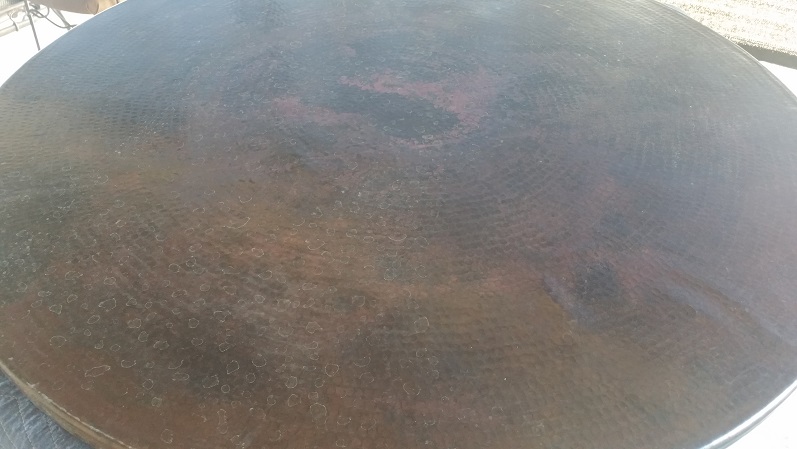Table Top Restoration Service | Copper Coffee Table - BEFORE